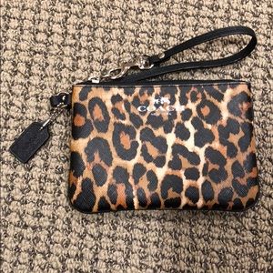 Coach leopard print wristlet